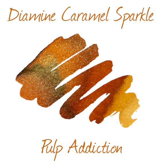 Diamine Shimmer Fountain Pen Ink - Caramel Sparkle 50ml Bottle