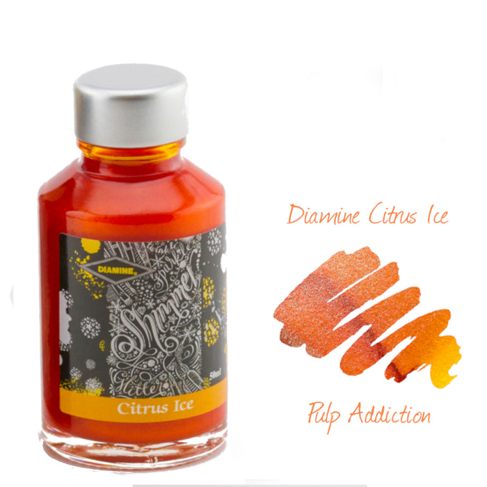 Diamine Shimmer Fountain Pen Ink - Citrus Ice 50ml Bottle