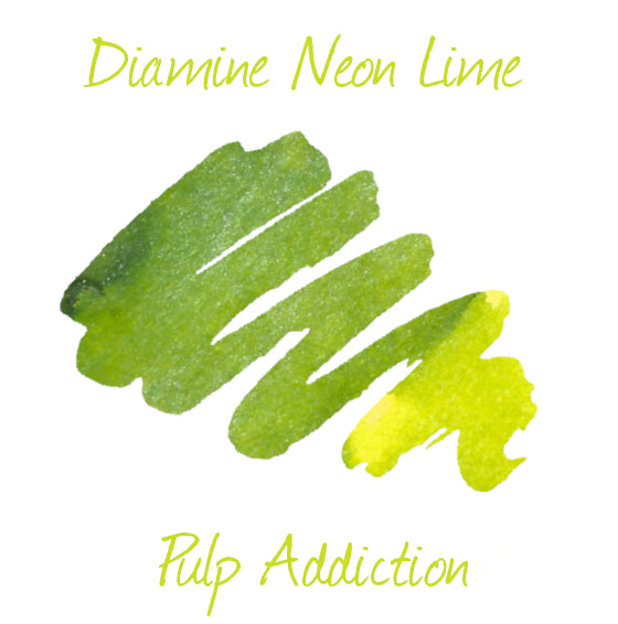 Diamine Shimmer Fountain Pen Ink - Neon Lime 50ml Bottle