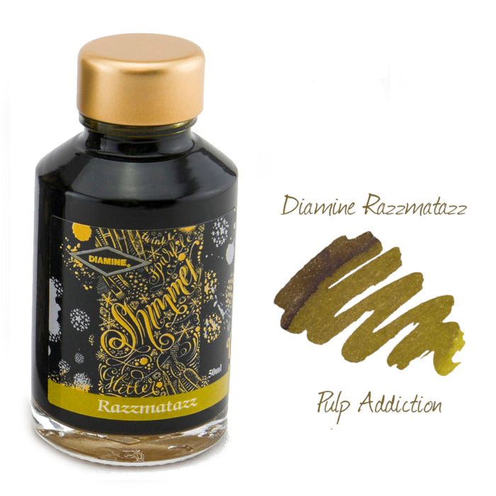 Diamine Shimmer Fountain Pen Ink - Razzmatazz 50ml Bottle