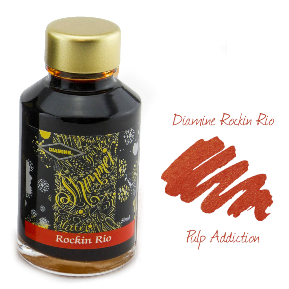 Diamine Shimmer Fountain Pen Ink - Rockin Rio 50ml Bottle — Pulp Addiction