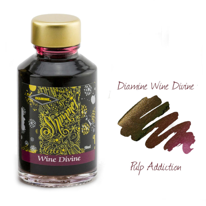 Diamine Shimmer Fountain Pen Ink - Wine Divine 50ml Bottle