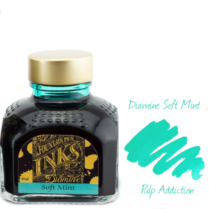 Diamine Fountain Pen Ink - Soft Mint 80ml Bottle