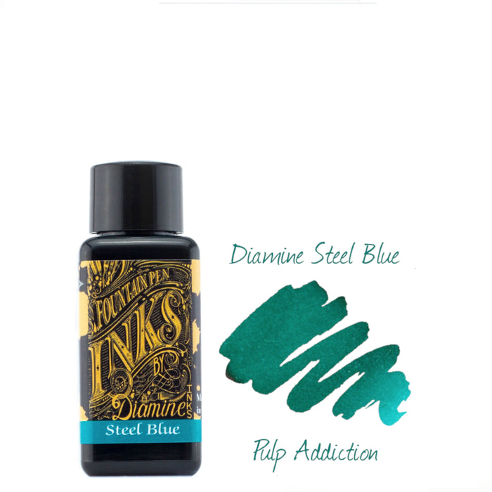 Diamine Fountain Pen Ink - Steel Blue 30ml Bottle