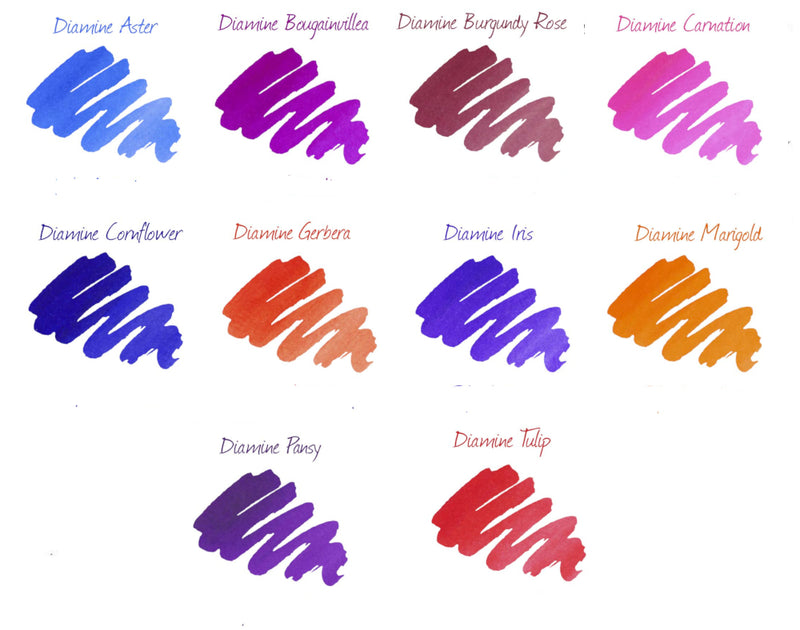 Diamine "The Flowers" Ink Sample Package (10)