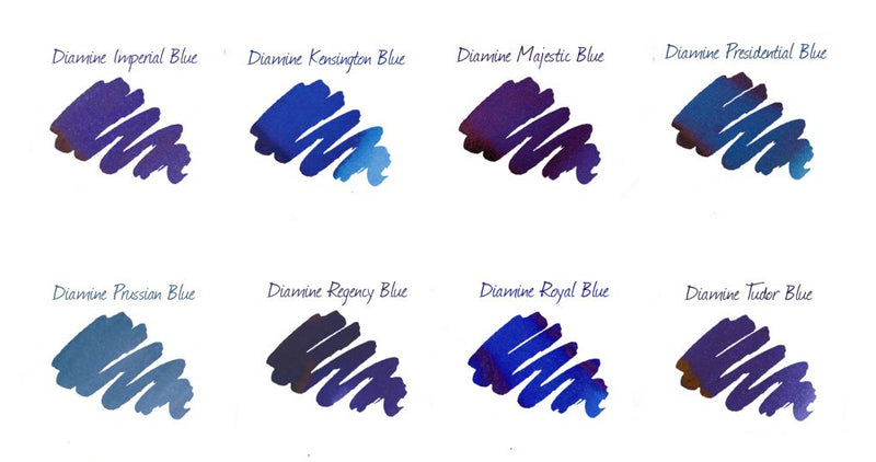 Diamine "The Royals" Blue Ink Sample Package (8)