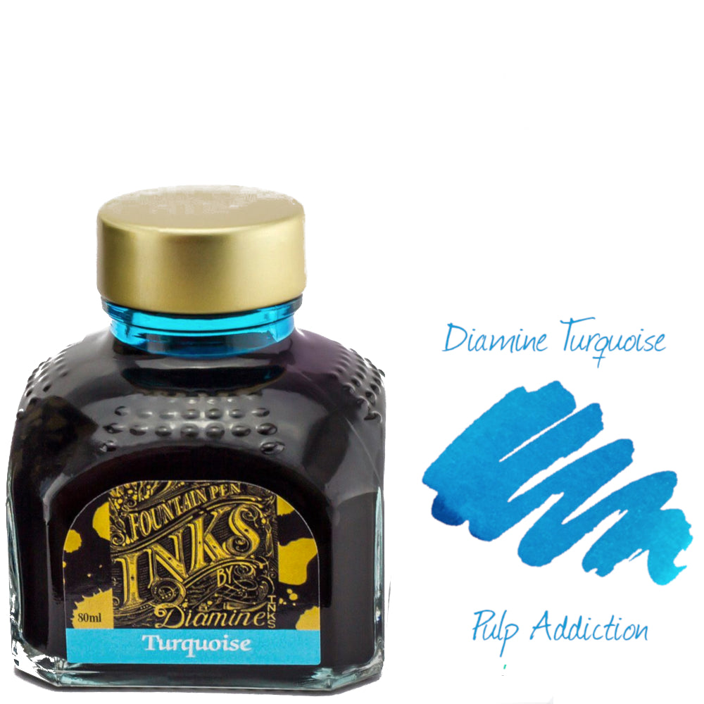 Diamine Fountain Pen Ink - Turquoise 80ml Bottle — Pulp Addiction