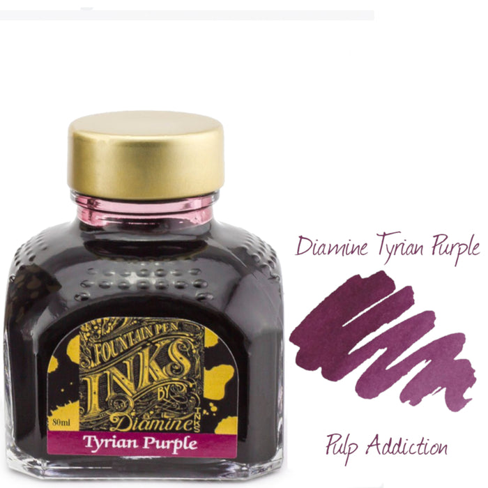 Diamine Fountain Pen Ink - Tyrian Purple 80ml Bottle