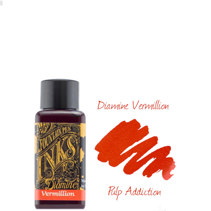 Diamine Fountain Pen Ink - Vermillion 30ml Bottle