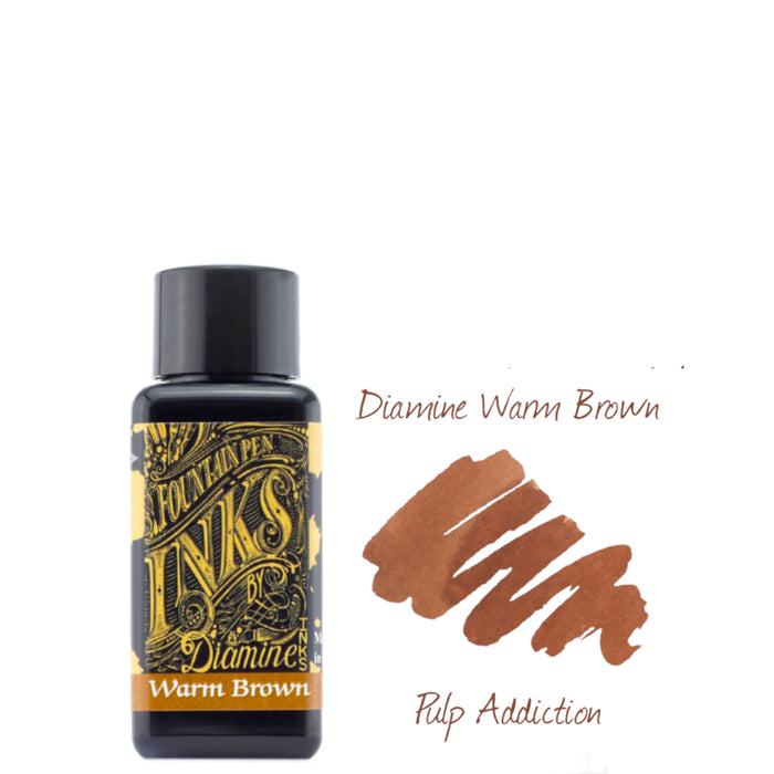 Diamine Fountain Pen Ink - Warm Brown 30ml Bottle