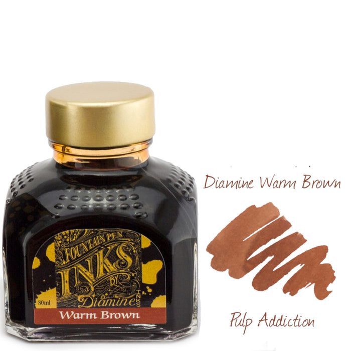 Diamine Fountain Pen Ink - Warm Brown 80ml Bottle