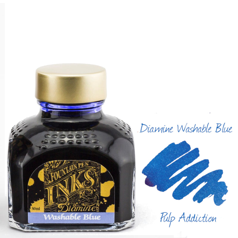 Diamine Fountain Pen Ink - Washable Blue 80ml Bottle