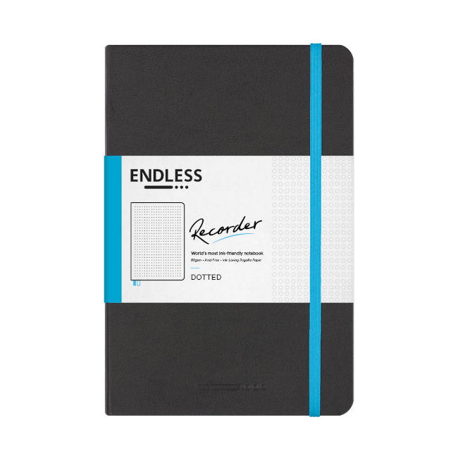 Endless A5 Recorder Notebook - Black Infinite Space, Dotted - 80gsm Regalia Paper
