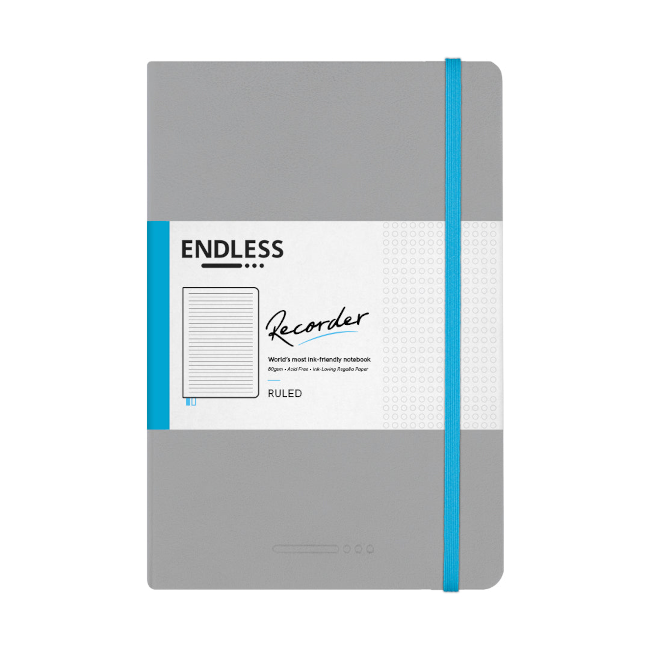 Endless A5 Recorder Notebook - Mountain Snow, Ruled - 80gsm Regalia Paper