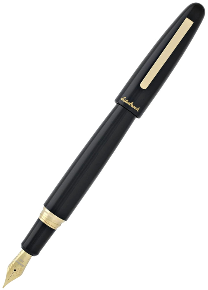 Esterbrook Estie Ebony Fountain Pen - Gold Trim, Custom Nib