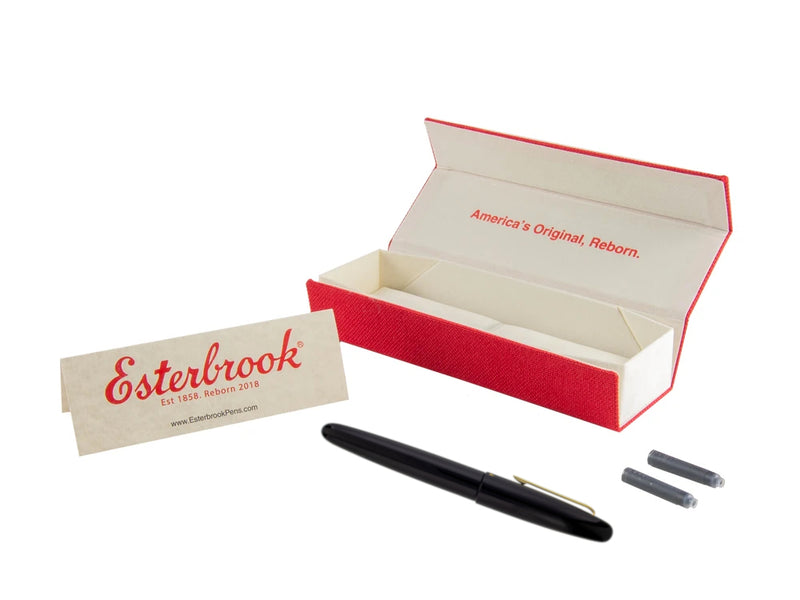 Esterbrook Estie Ebony Fountain Pen - Gold Trim, Custom Nib