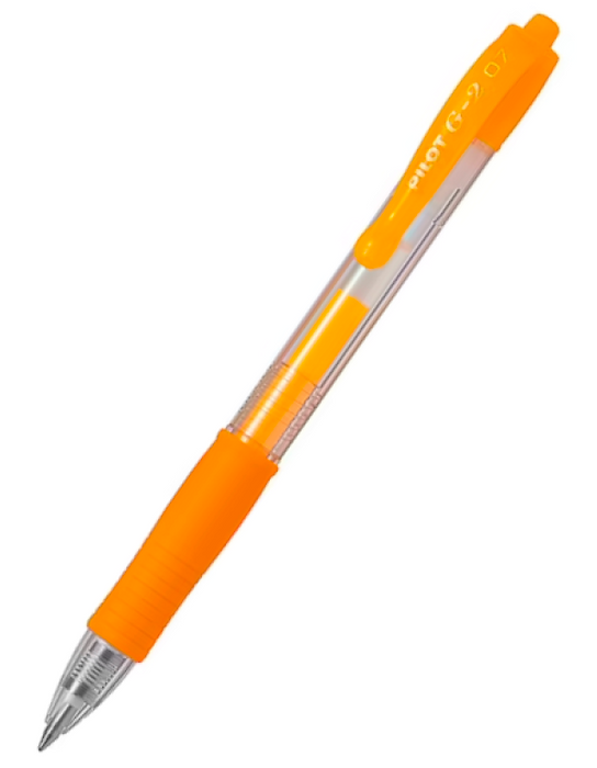 Pilot G-2 Gel Rollerball Pen - Fine 0.7mm, Neon Apricot Orange