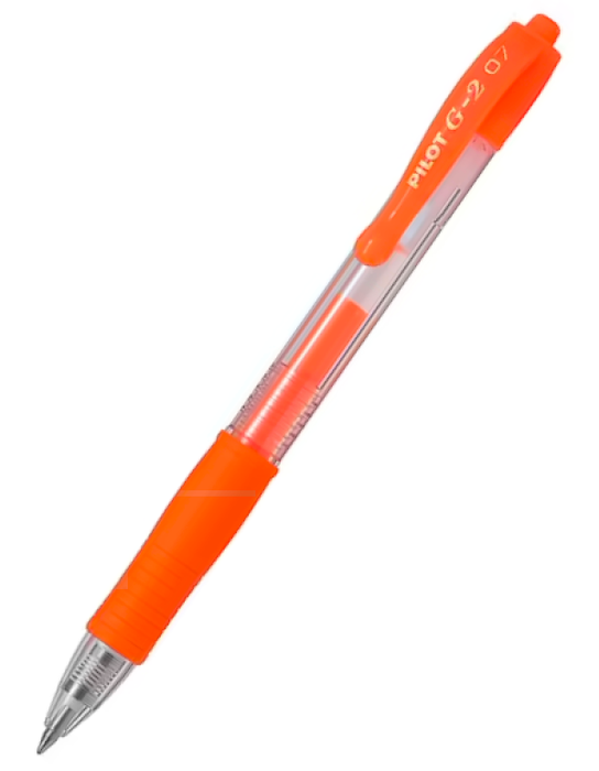 Pilot G-2 Gel Rollerball Pen - Fine 0.7mm, Neon Orange