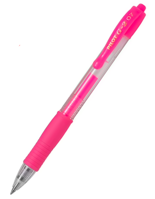 Pilot G-2 Gel Rollerball Pen - Fine 0.7mm, Neon Pink
