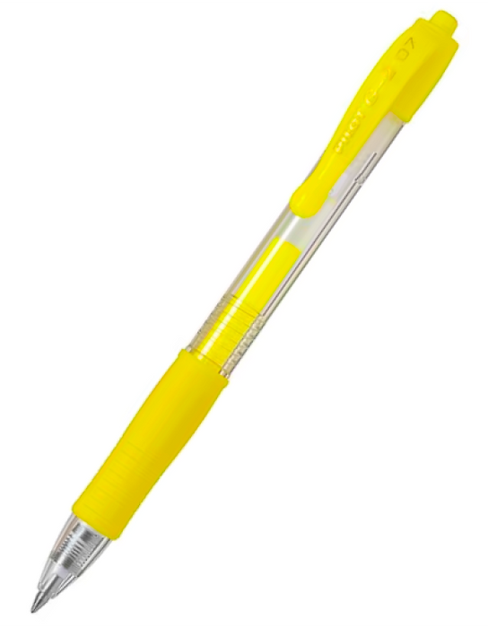 Pilot G-2 Gel Rollerball Pen - Fine 0.7mm, Neon Yellow