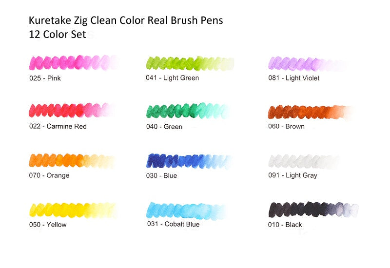 Kuretake Zig Clean Color Real Brush - Set of 12