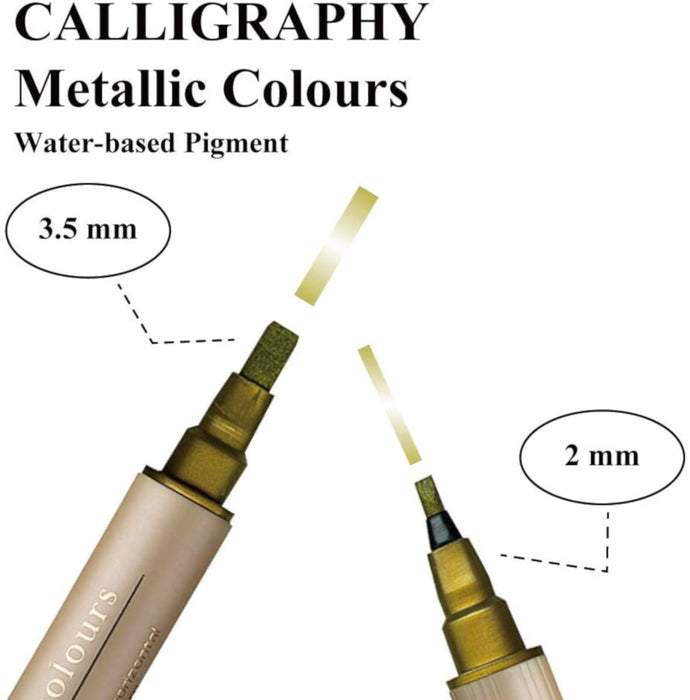 Kuretake Calligraphy Metallic Colours Marker Pen Set 6pc