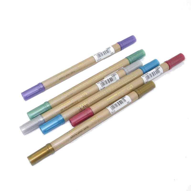 Kuretake Calligraphy Metallic Colours Marker Pen Set 6pc