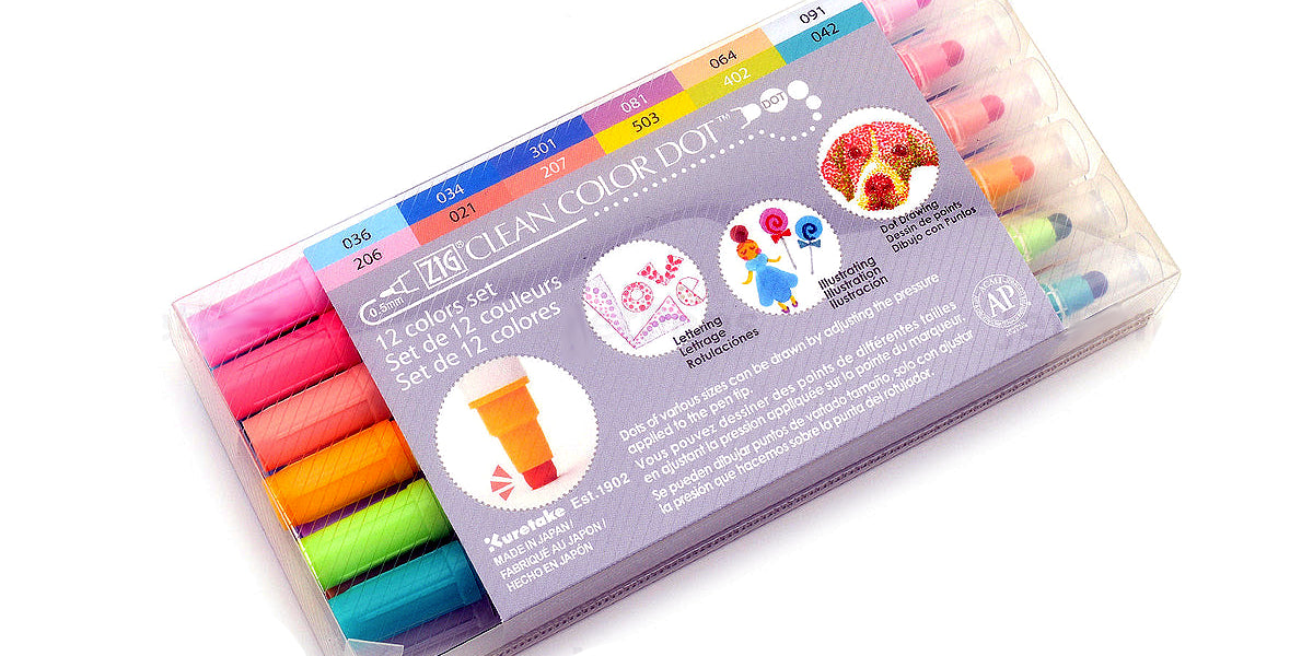 ZIG CLEAN COLOR DOT 12 color set - Shop kuretake-tw Other Writing