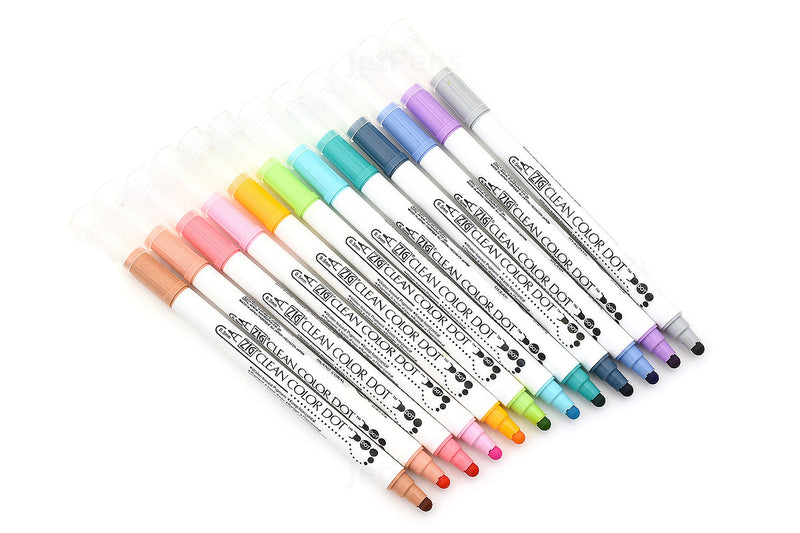 Kuretake Zig Clean Color Dot Double-Sided Marker - 12pc Set
