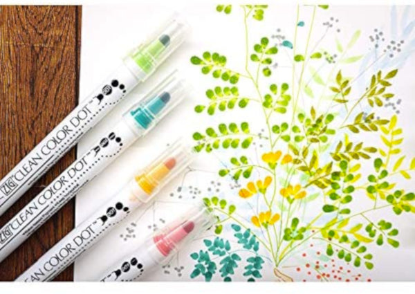 Kuretake Zig Clean Color Dot Double-Sided Marker - 4pc Set