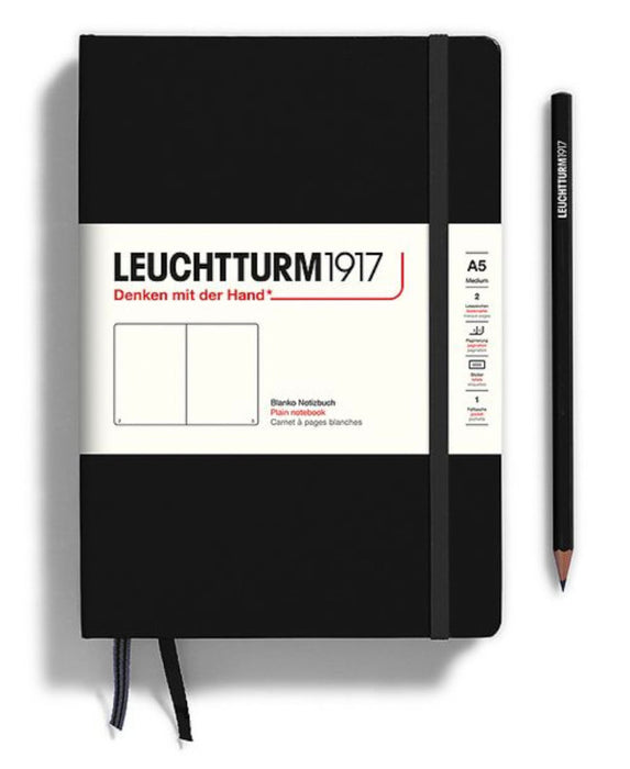 Leuchtturm1917 Medium (A5) Notebook - Black Plain