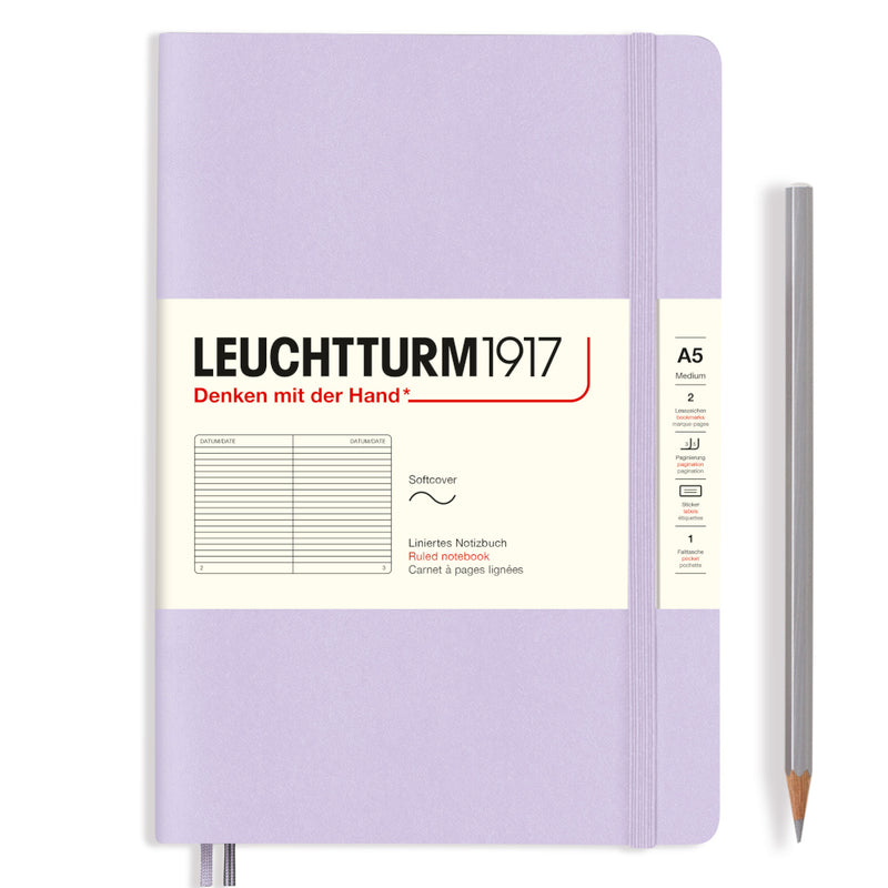 Leuchtturm1917 Notebook Softcover (A5), Ruled - Lilac