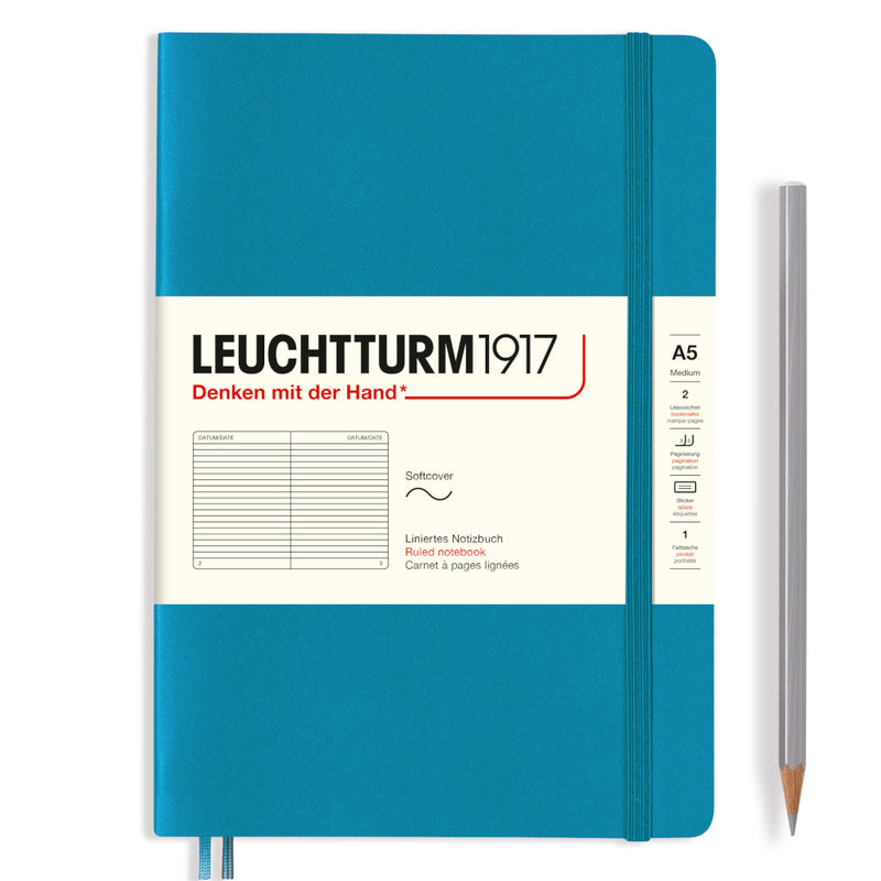Leuchtturm1917 Notebook Softcover (A5), Ruled - Ocean