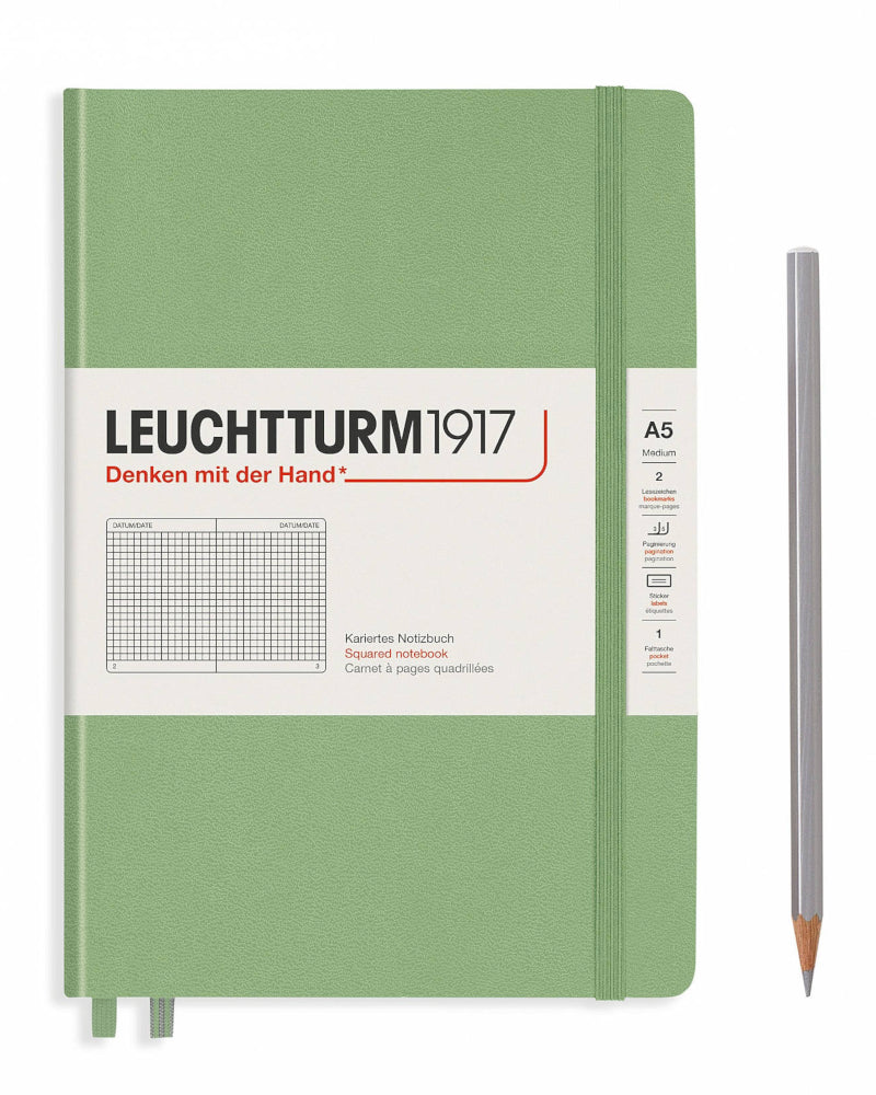 Leuchtturm1917 Notebook Medium (A5), Squared - Sage