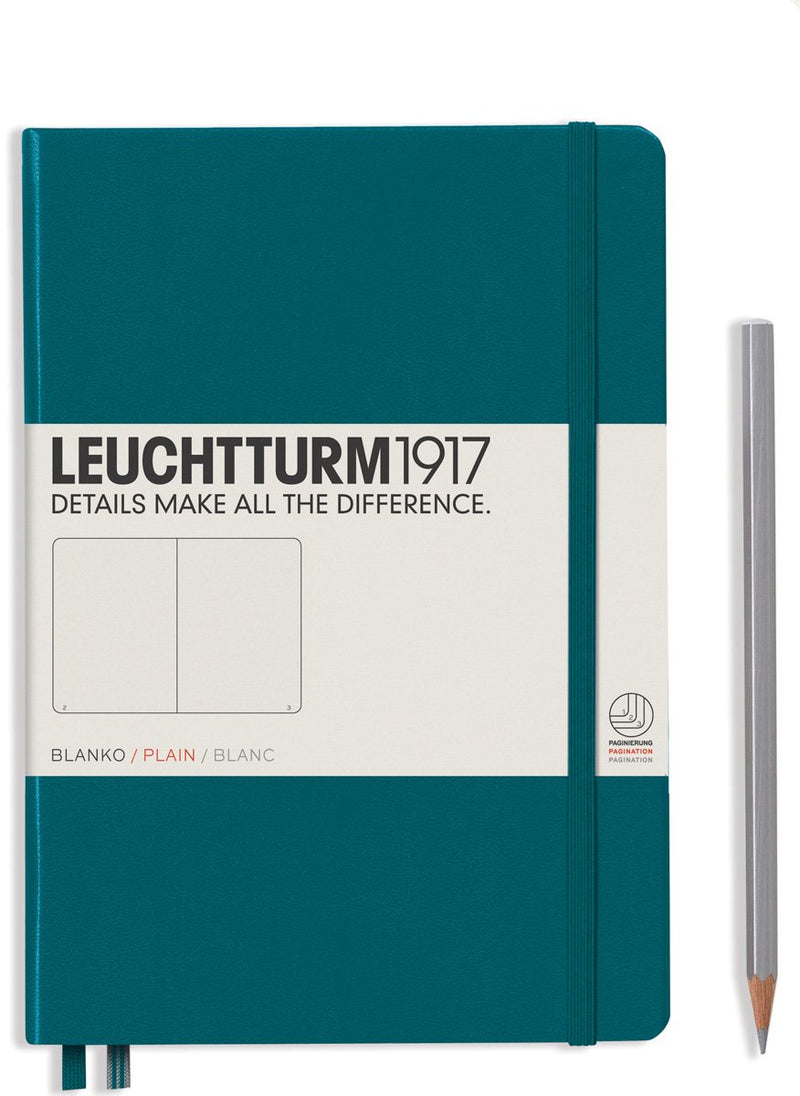 Leuchtturm1917 Notebook Medium (A5), Blank - Pacific Green