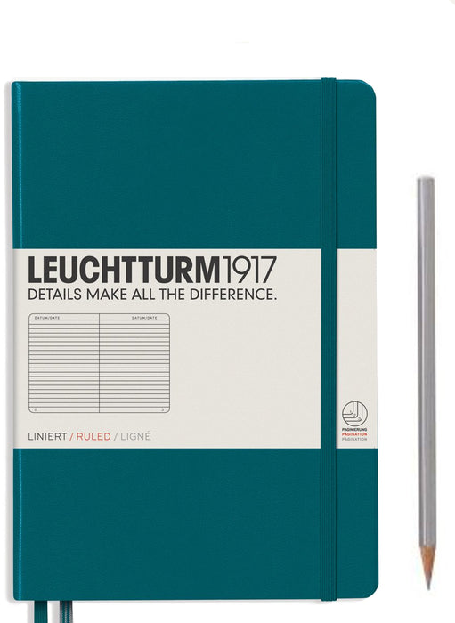 Leuchtturm1917 Medium (A5) Notebook - Pacific Green Lined