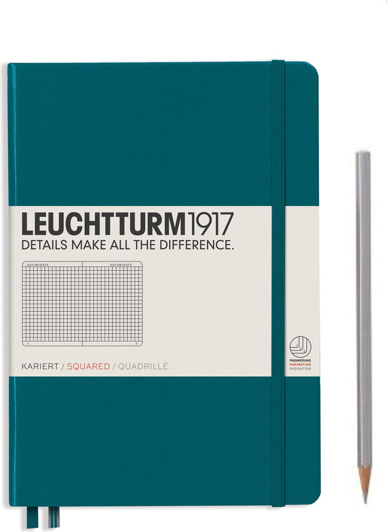 Leuchtturm1917 Notebook Medium (A5), Graph Squared - Pacific Green