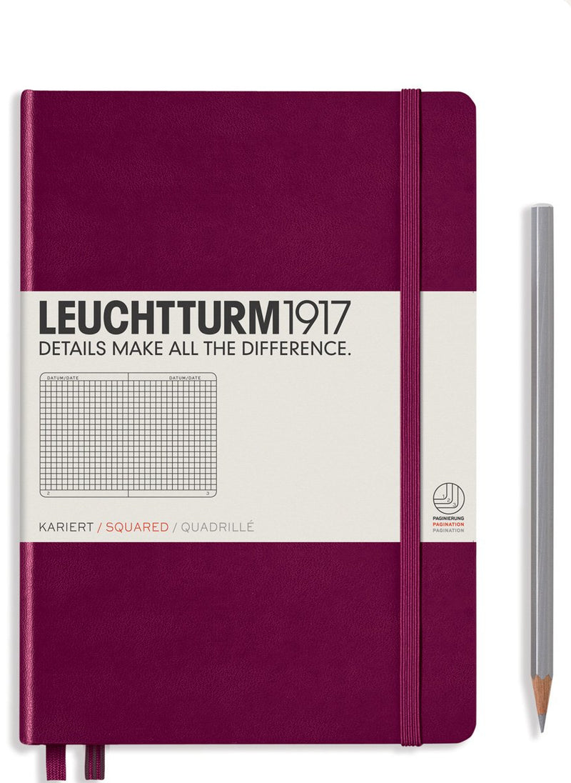 Leuchtturm1917 Notebook Medium (A5), Graph Squared- Port Red