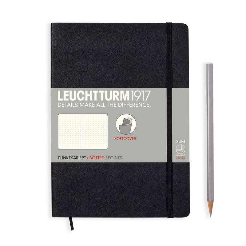 Leuchtturm1917 Notebook Softcover (A5), Dotted - Black