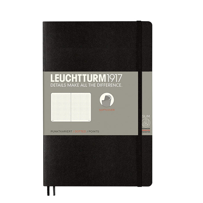 Leuchtturm1917 Softcover Paperback (B6+) Notebook - Black Dotted