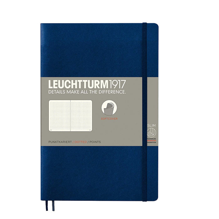 Leuchtturm1917 Paperback Softcover (B6+)  Notebook -  Navy Dotted