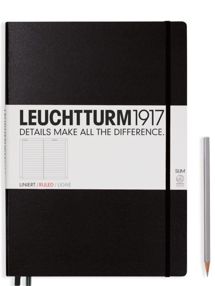 Leuchtturm1917 Notebook Slim Master (A4+), Ruled - Black