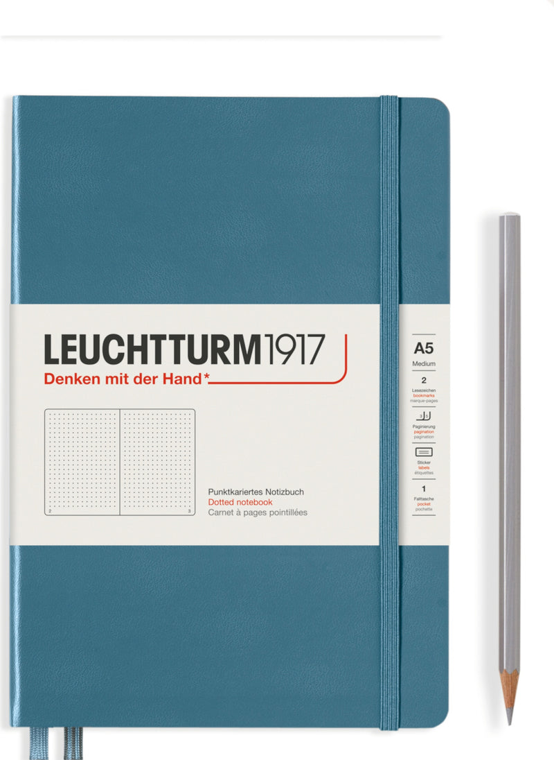 Leuchtturm1917 Notebook Medium (A5), Dotted - Stone Blue