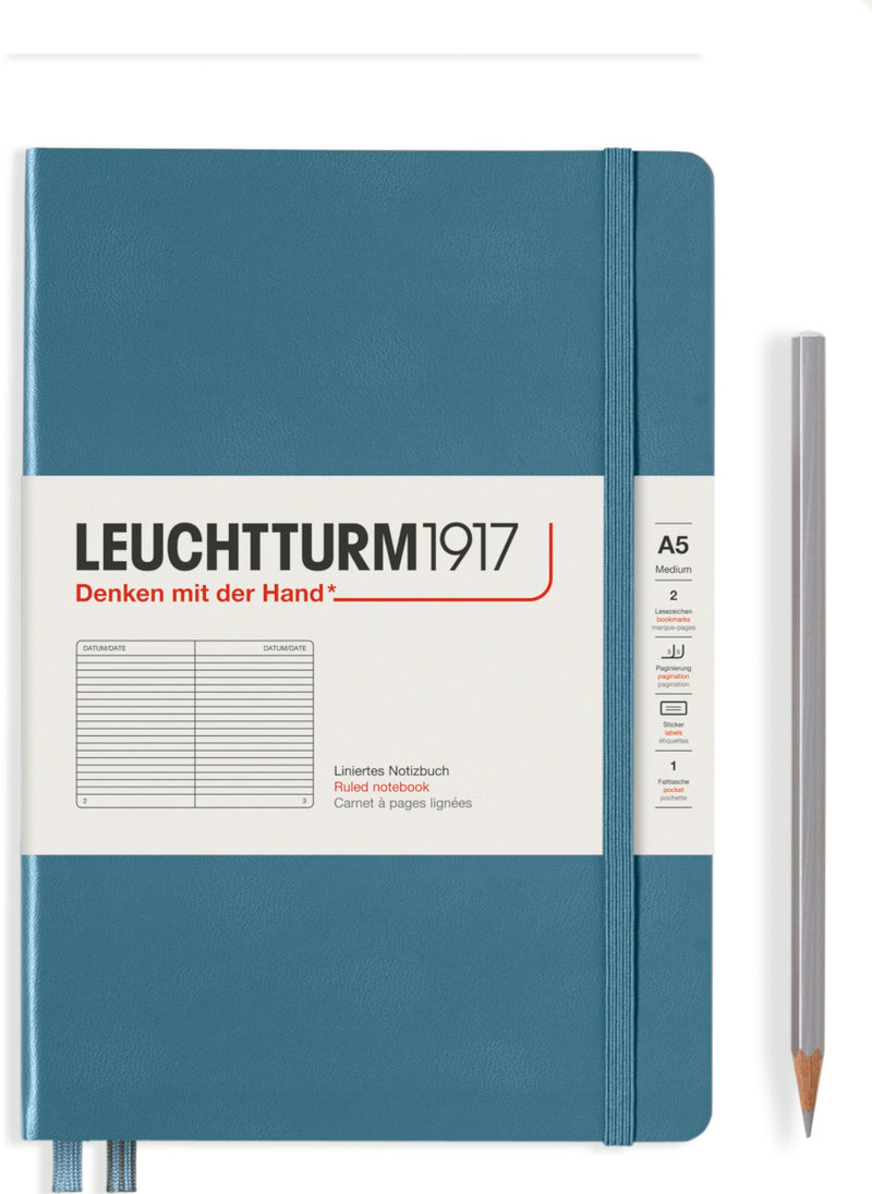 Leuchtturm1917 Notebook Medium (A5), Lined - Stone Blue