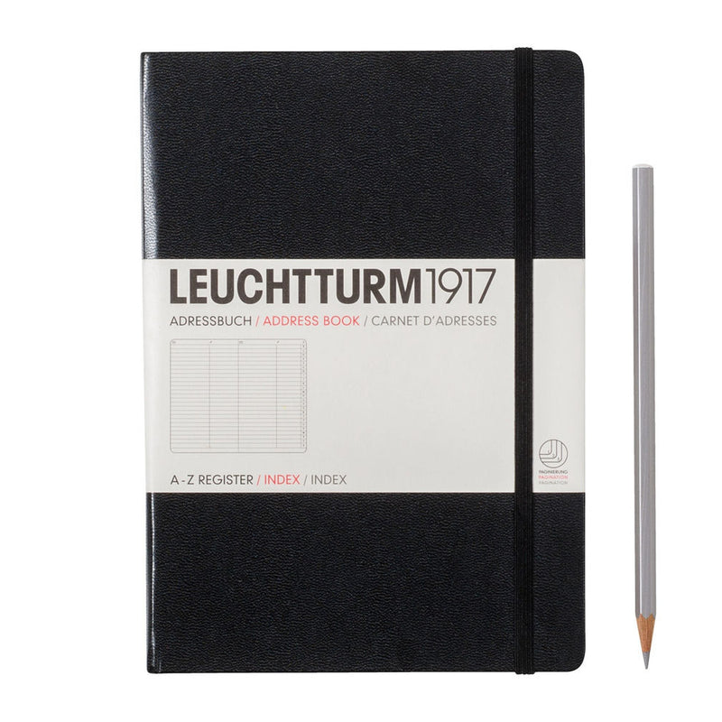 Leuchtturm1917 Agenda Address Book (A5), A-Z Index - Black