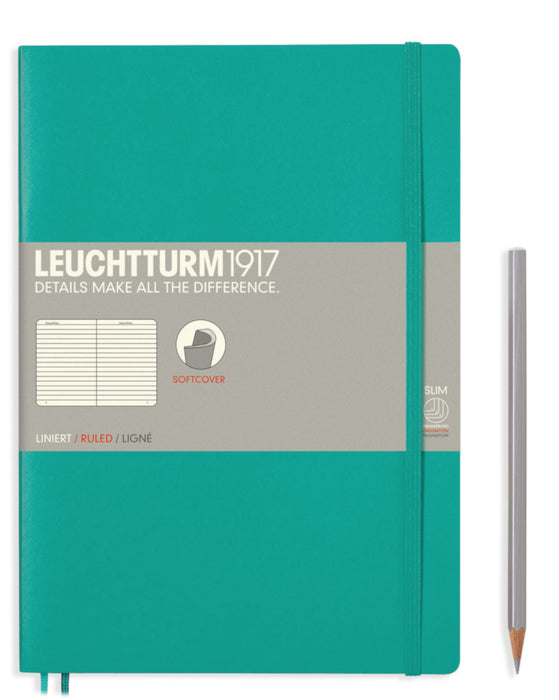 Leuchtturm1917 Softcover Paperback (B5) Notebook - Emerald Ruled