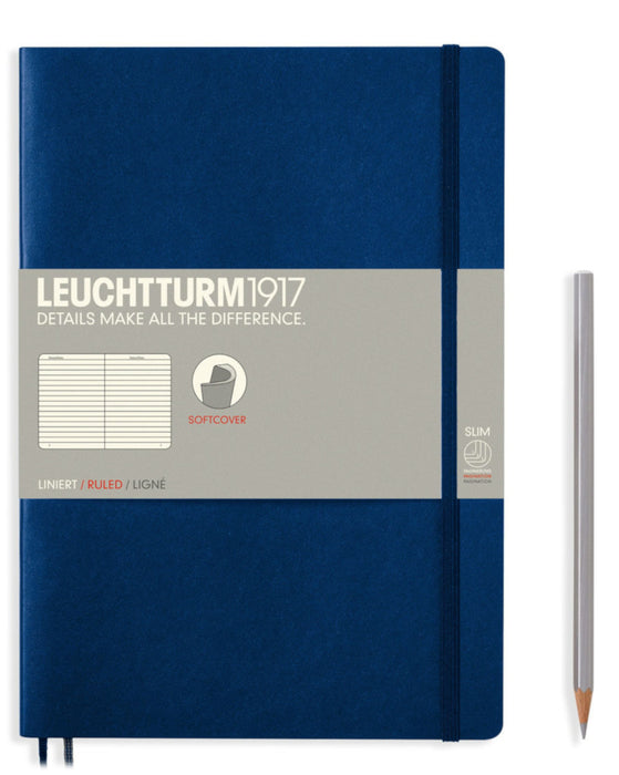Leuchtturm1917 Softcover Paperback (B5) Notebook - Navy Ruled