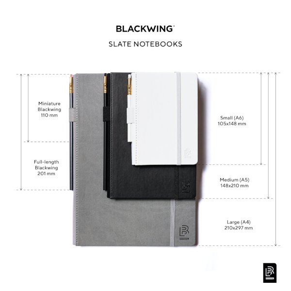 Blackwing Slate Notebook Medium - White - Blank