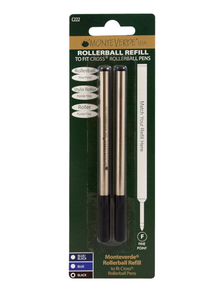 Monteverde C222 Fine Black Cross Rollerball Refills