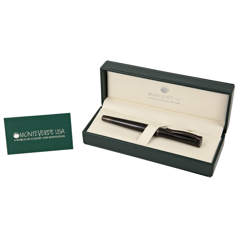 Monteverde Impressa Fountain - Black Gun Metal - Broad